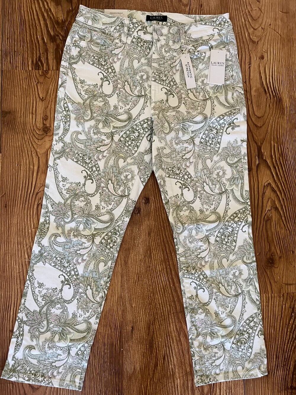 Lauren Ralph Lauren Women's Jeans White Multicolor Size 10 NWT
